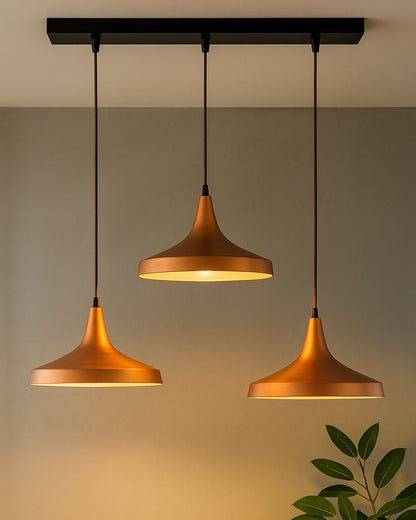 3-Lights Linear Cluster Chandelier Modern Danish hanging Light, E27 Holder, Decorative, URBAN Retro, Nordic Style
