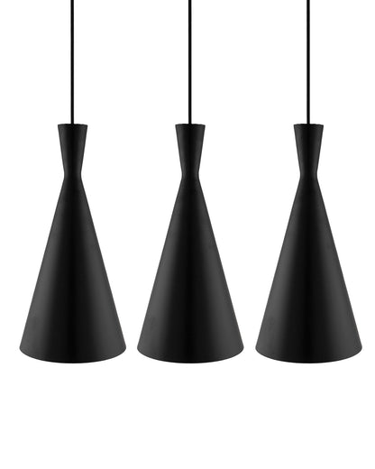 3-Lights Linear Cluster Chandelier Modern Inverted Cone Shaped hanging Light, E27 Holder, Decorative,URBAN Retro, Nordic Style