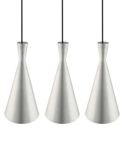 3-Lights Linear Cluster Chandelier Modern Inverted Cone Shaped hanging Light, E27 Holder, Decorative,URBAN Retro, Nordic Style