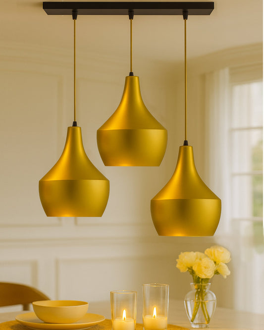 3-Lights Linear Cluster Chandelier Modern Pear hanging Light, E27 Holder, Decorative,URBAN Retro, Nordic Style