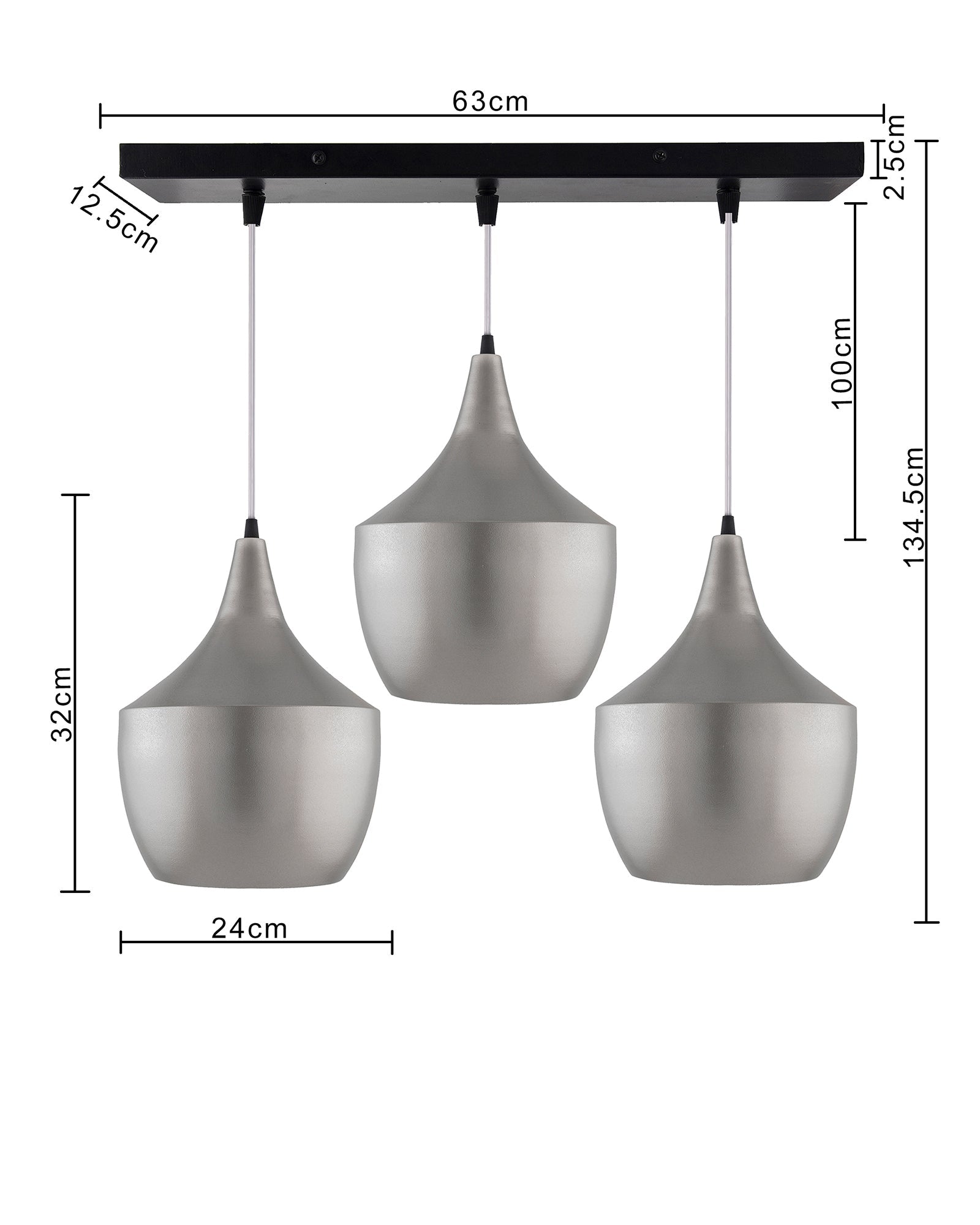 3-Lights Linear Cluster Chandelier Modern Pear hanging Light, E27 Holder, Decorative,URBAN Retro, Nordic Style