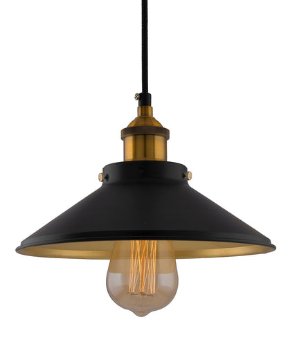 Single Black Cone Pendant with Holder, E27, Modern Nordic Hanging Ceiling Light