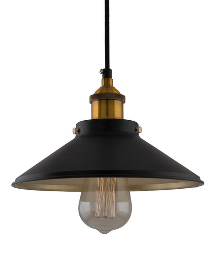 Single Black Cone Pendant with Holder, E27, Modern Nordic Hanging Ceiling Light