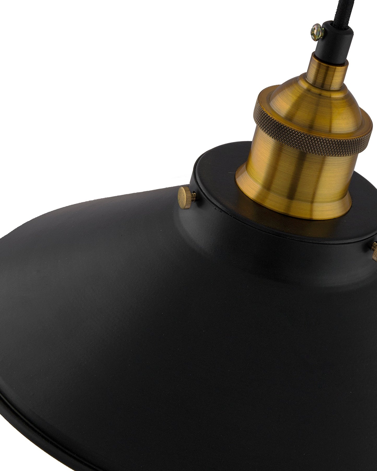 Single Black Cone Pendant with Holder, E27, Modern Nordic Hanging Ceiling Light