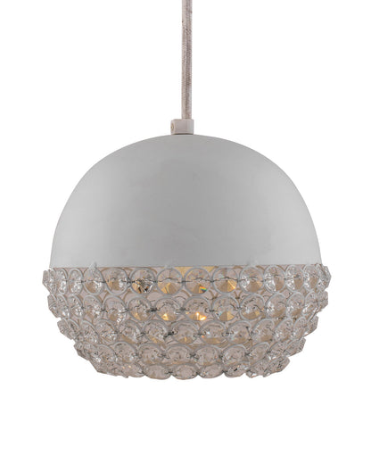 Matt White Crystal Hanging Globe Light, Ceiling Light, Nordic E27 Pendant