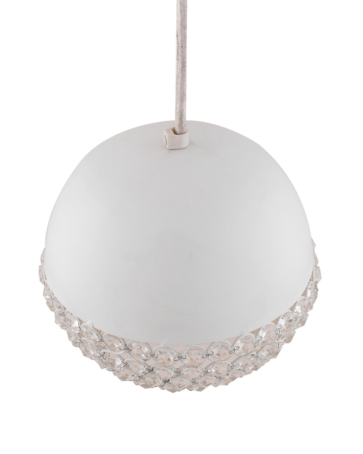 Matt White Crystal Hanging Globe Light, Ceiling Light, Nordic E27 Pendant