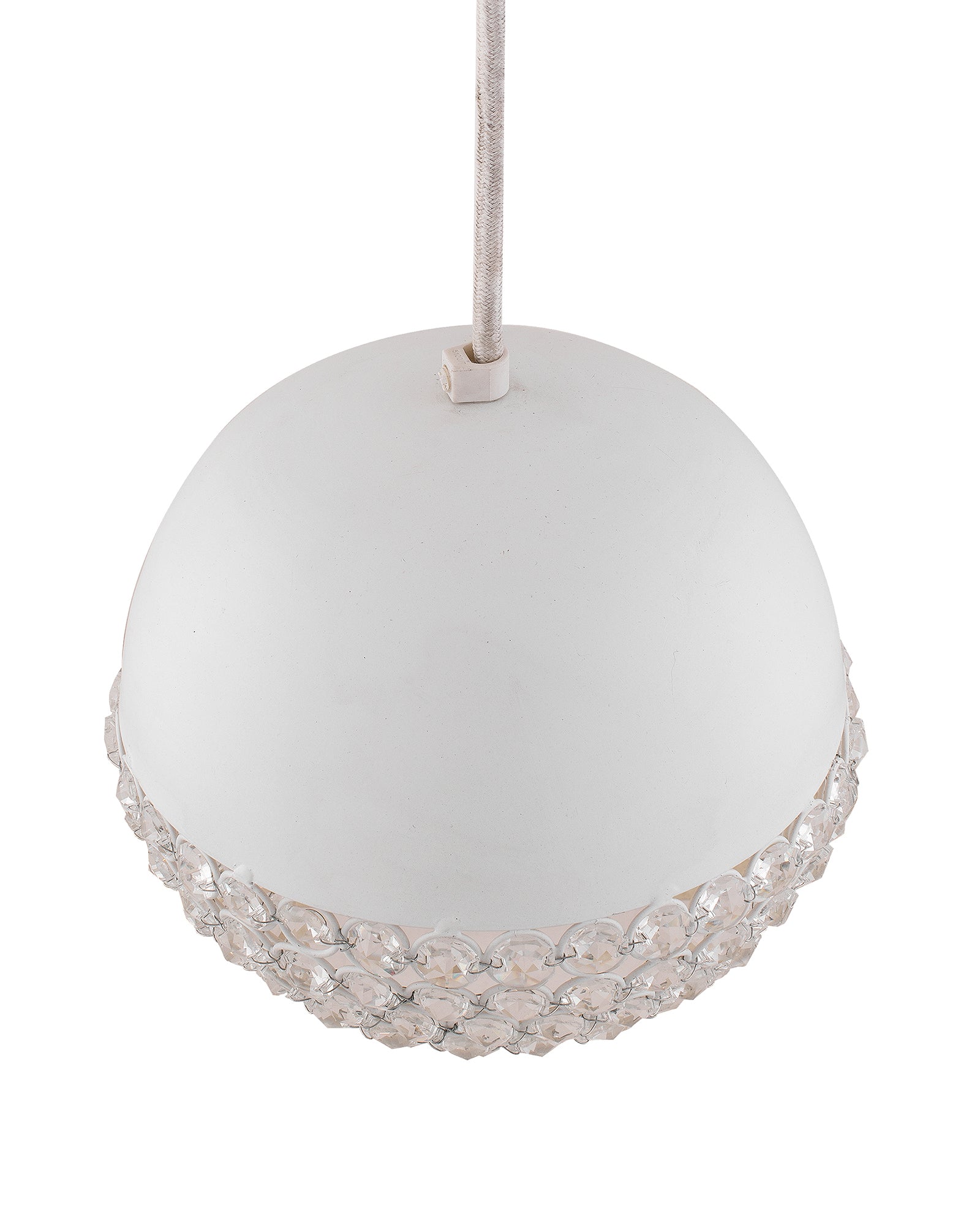 Matt White Crystal Hanging Globe Light, Ceiling Light, Nordic E27 Pendant