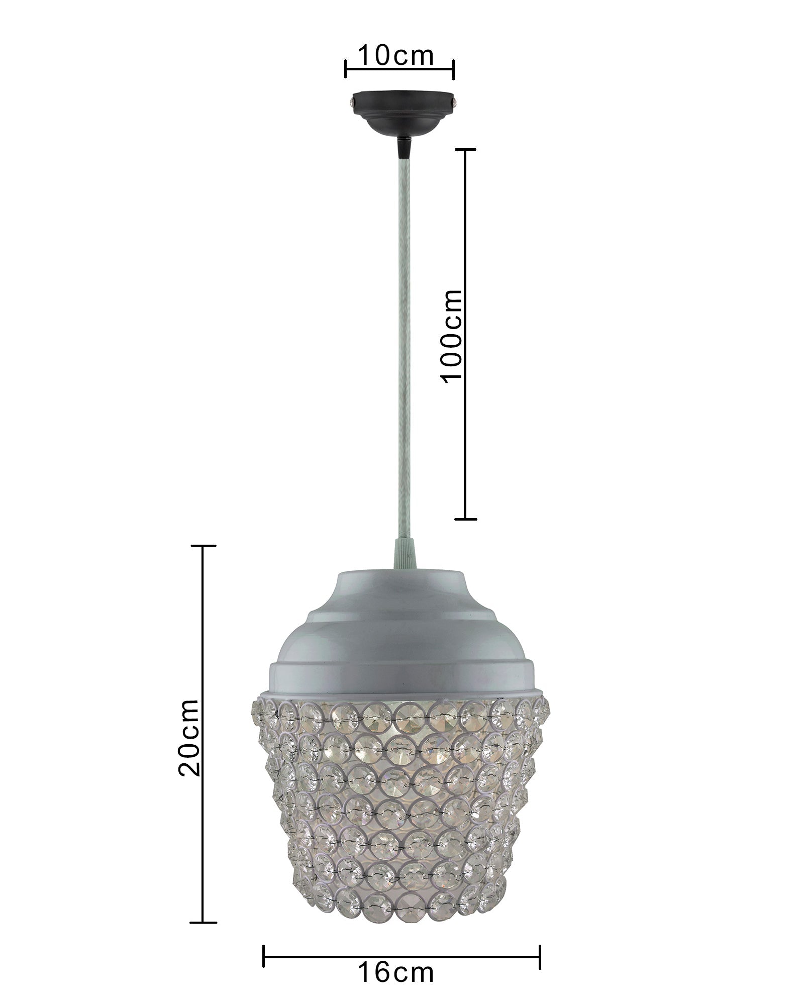 Matt White Crystal Hanging Lantern Light, Ceiling Light, Nordic E27 Pendant