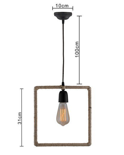 Modern Metal Pendant Lights Hemp Rope Decor Hanging Lamp E27 Loft Ceiling Light with filament bulb