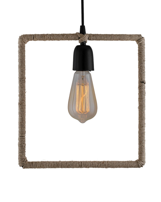 Modern Metal Pendant Lights Hemp Rope Decor Hanging Lamp E27 Loft Ceiling Light with filament bulb