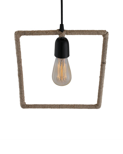 Modern Metal Pendant Lights Hemp Rope Decor Hanging Lamp E27 Loft Ceiling Light with filament bulb