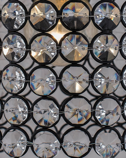 Matt Black Crystal Hanging Cylinder Light, Ceiling Light, Nordic E27 Pendant