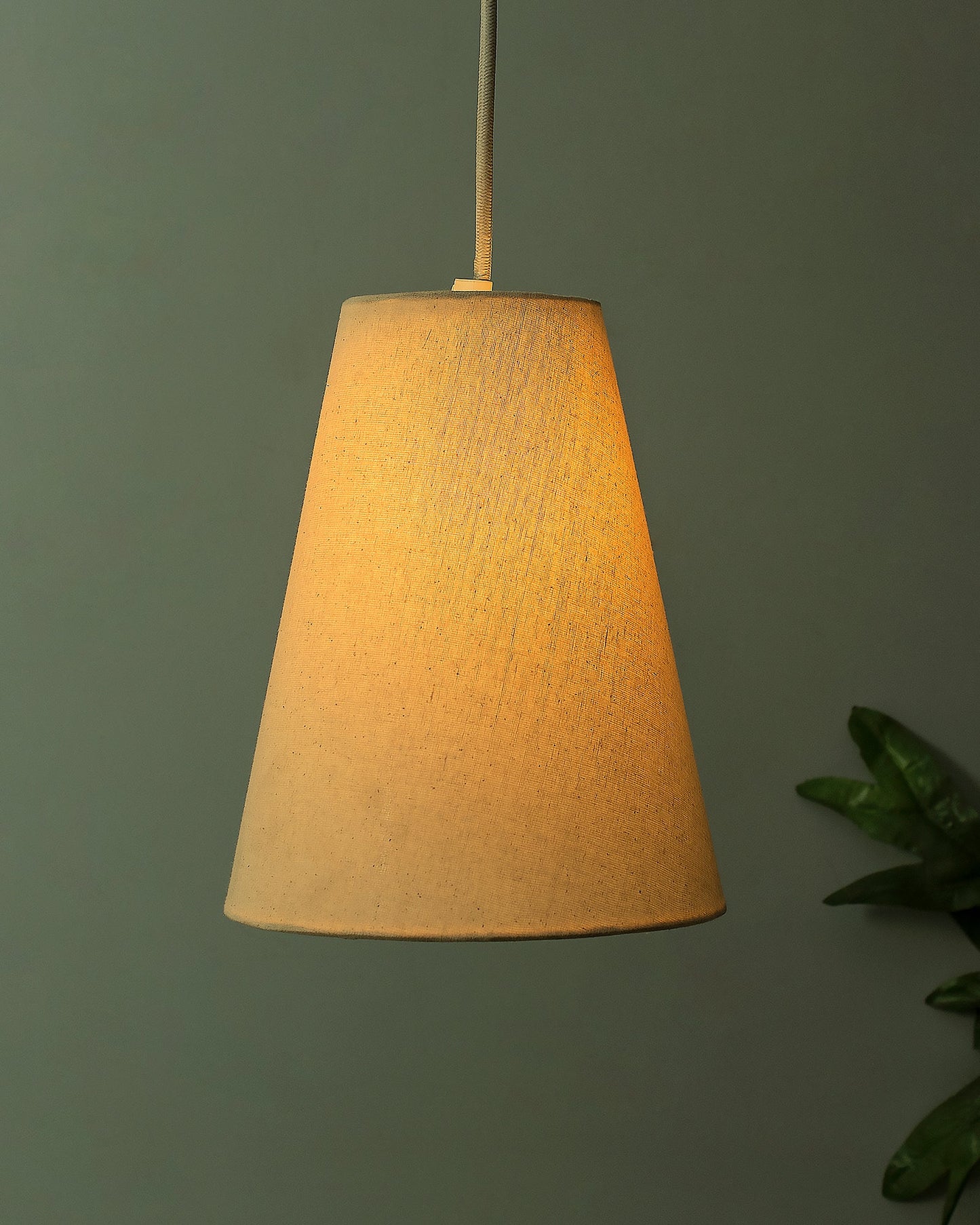 Khadi Fabric Hanging Cone Light, Pendant Ceiling Light E27