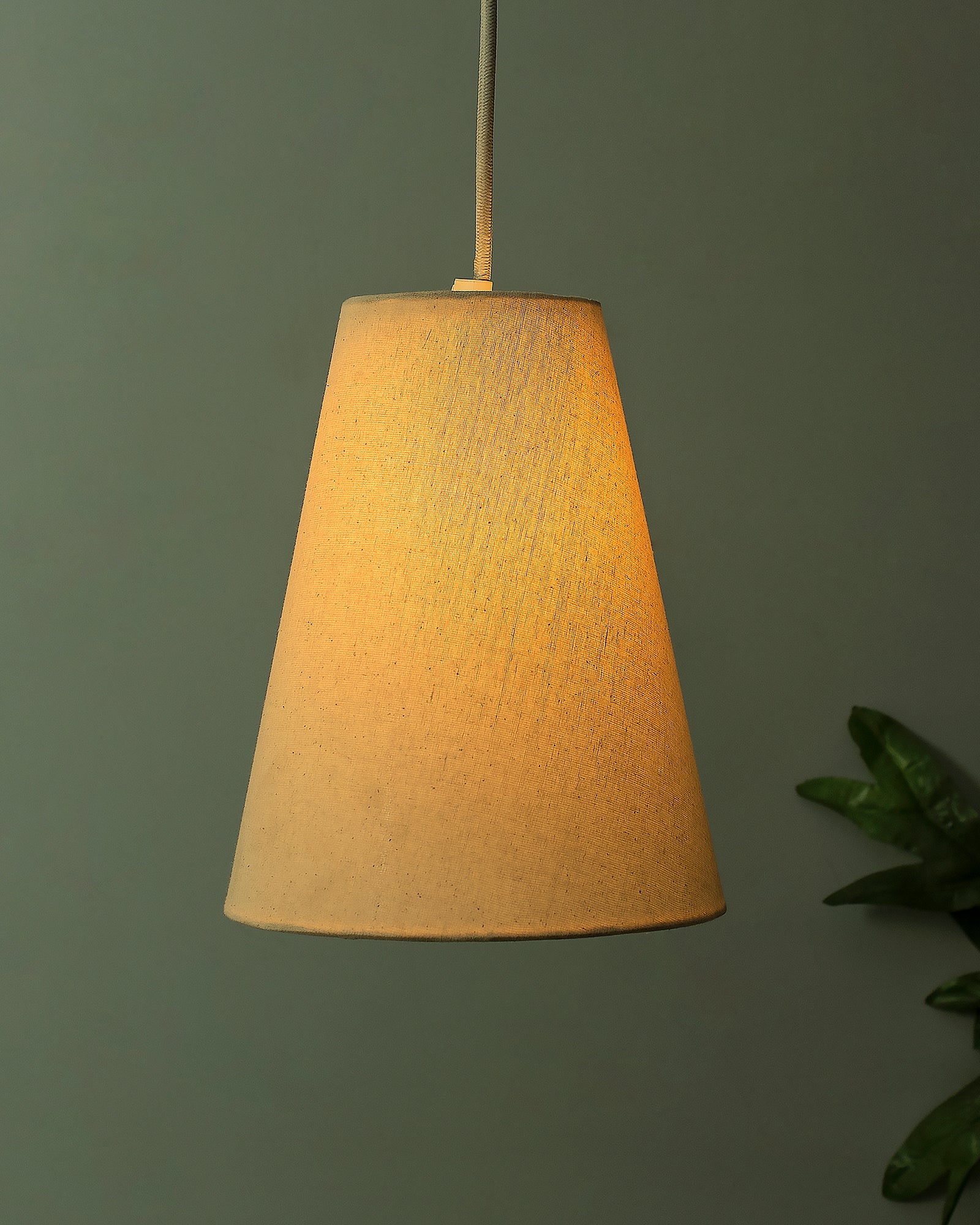 Khadi Fabric Hanging Cone Light, Pendant Ceiling Light E27