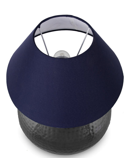 Matt Black Hammered Pitcher Table Lamp with Cone Shade