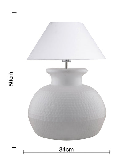 Matt Black Hammered Pitcher Table Lamp with Cone Shade