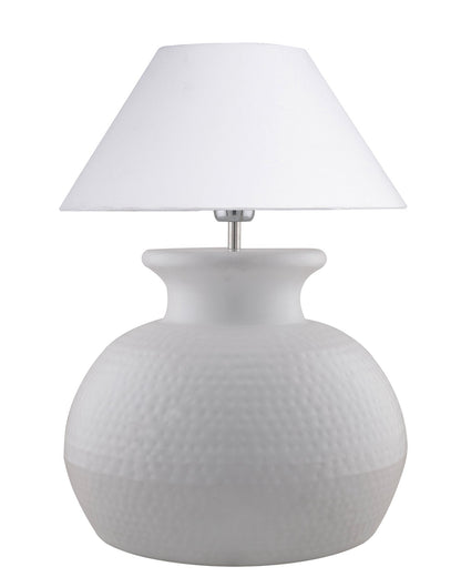 Matt Black Hammered Pitcher Table Lamp with Cone Shade