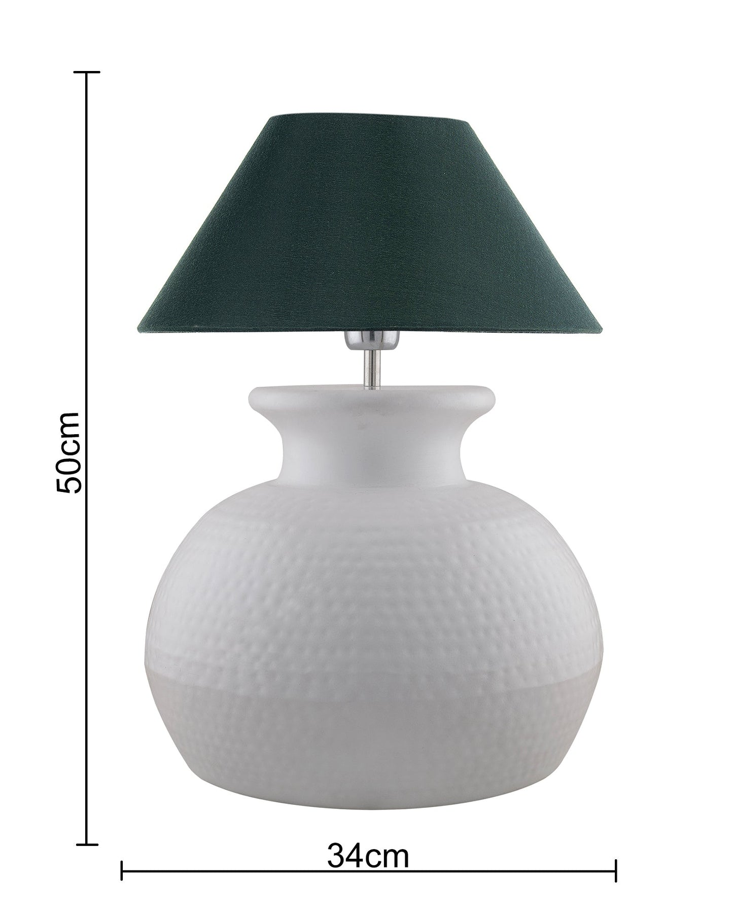 Matt Black Hammered Pitcher Table Lamp with Cone Shade