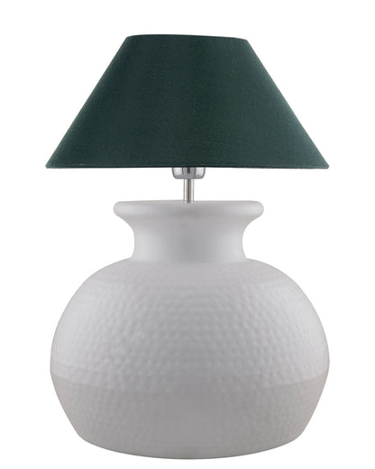 Matt Black Hammered Pitcher Table Lamp with Cone Shade