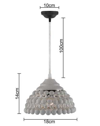 White Crystal Hanging Semi-Globe Light, Ceiling Light, Nordic E27 Pendant