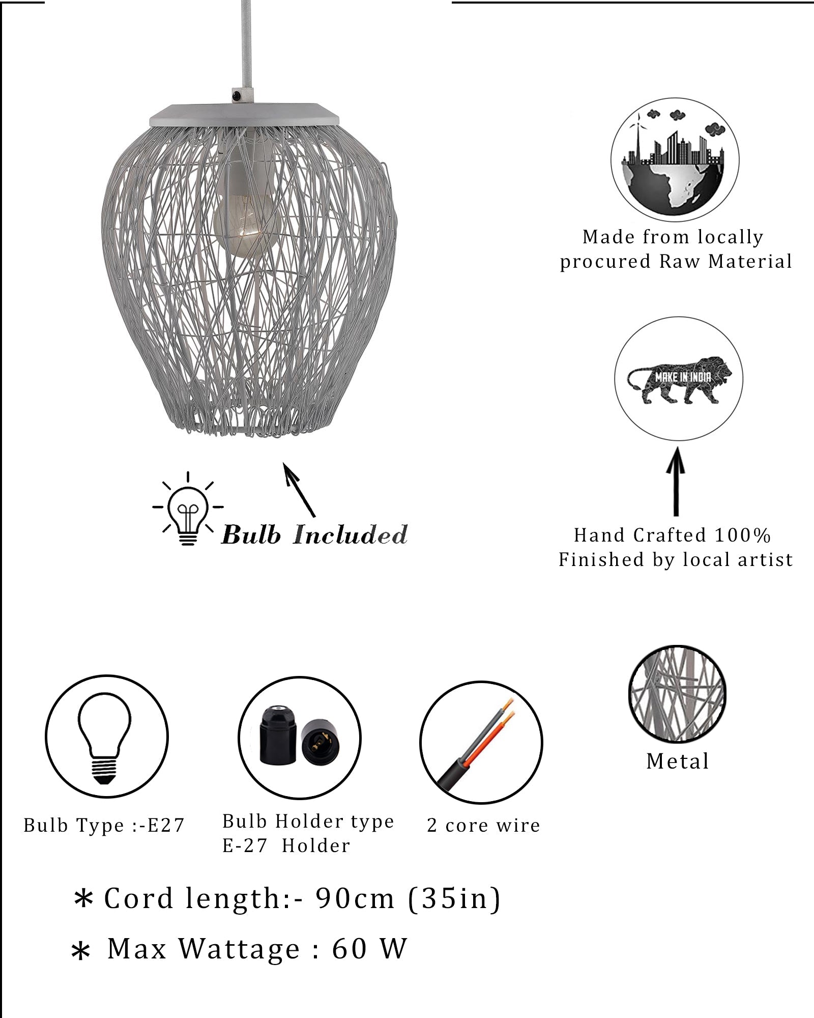Matt White Crystal Hanging Goblet Ceiling Light Nordic E27 Pendants Ceiling Lamp