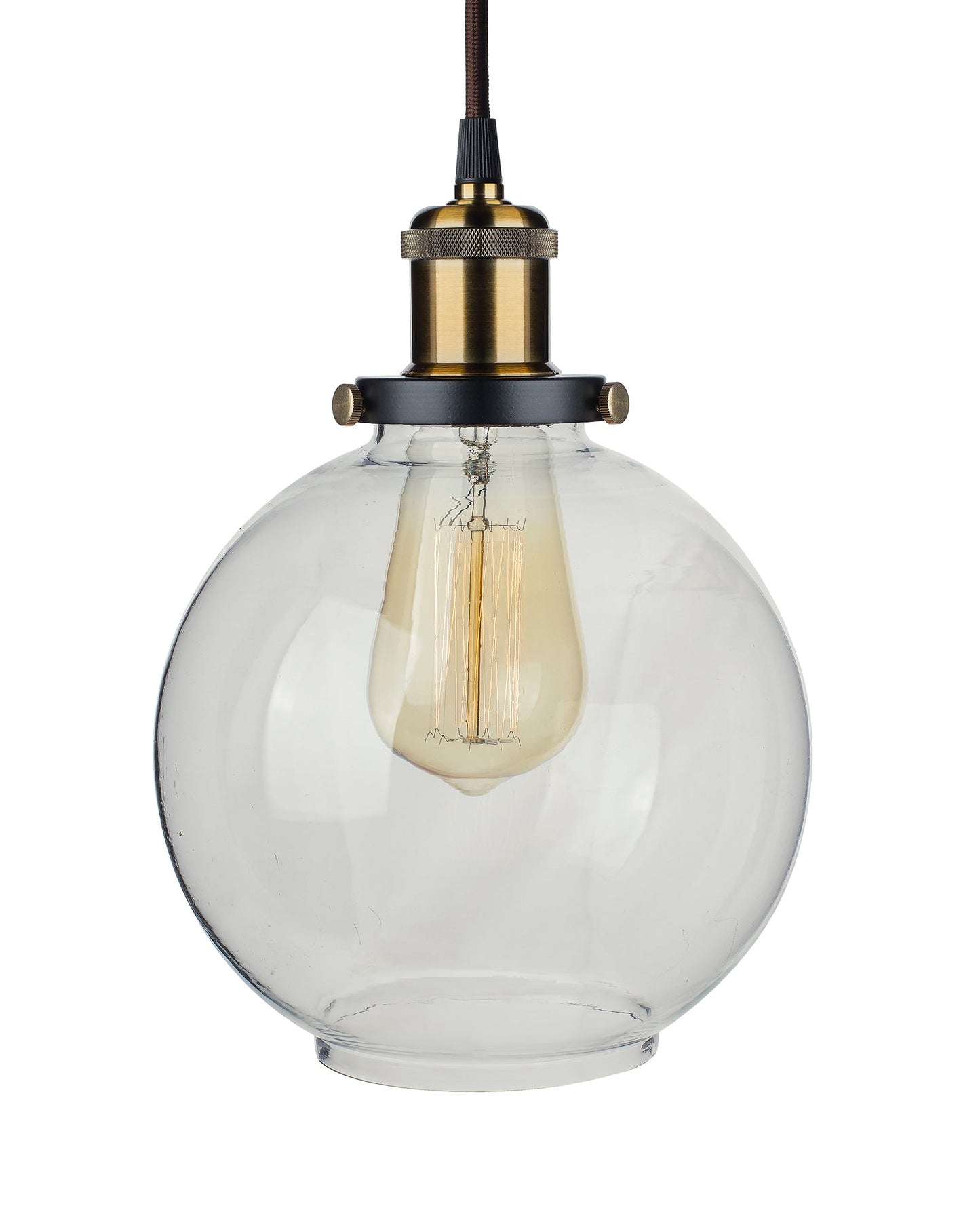 Industrial Kitchen Glass Globe Pendant Light , Antique Filament Hanging Ceiling Fixture
