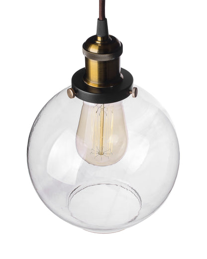 Industrial Kitchen Glass Globe Pendant Light , Antique Filament Hanging Ceiling Fixture