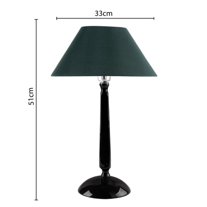 Glossy Black Cubist Aluminium Table Lamp With Cone Shade, Bedside, Living Room Study Lamp, Bulb Included