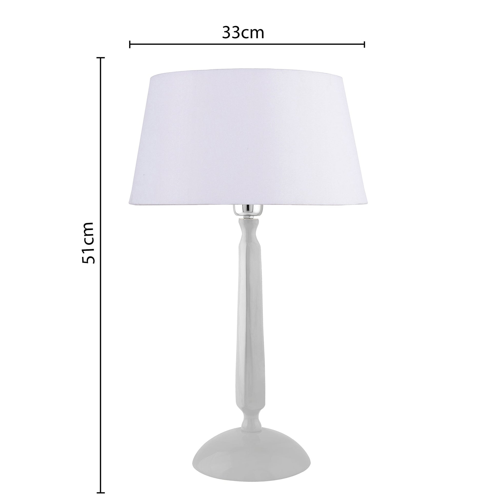 Glossy White Cubist Aluminium Table Lamp WithCone Shade, Bedside, Living Room Study Lamp, Bulb Included