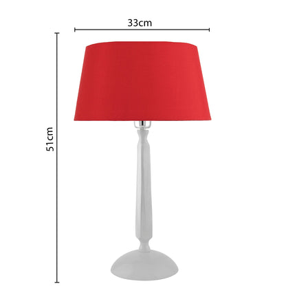 Glossy White Cubist Aluminium Table Lamp WithCone Shade, Bedside, Living Room Study Lamp, Bulb Included