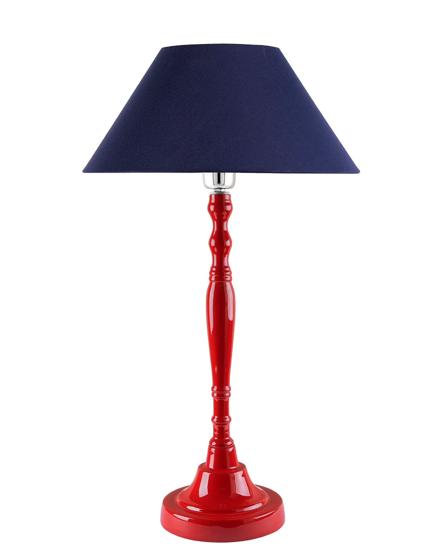 Glossy Red Imperial Aluminium Table Lamp With Cone Shade, Bedside, Living Room Study Lamp, Bulb Included