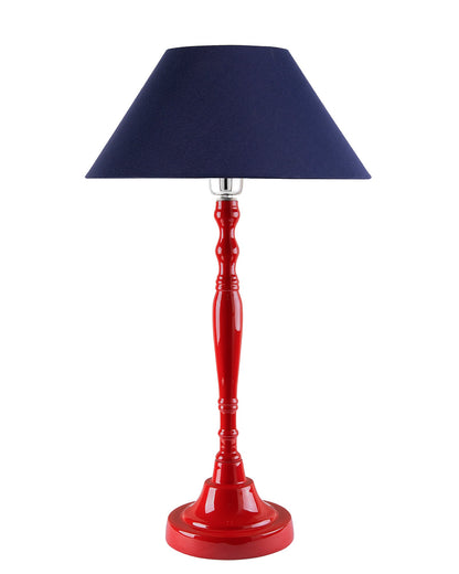Glossy Red Imperial Aluminium Table Lamp With Cone Shade, Bedside, Living Room Study Lamp, Bulb Included