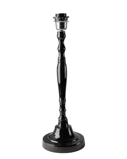 Glossy Black Imperial Aluminium Table Lamp With Cone Shade, Bedside, Living Room Study Lamp, Bulb Included