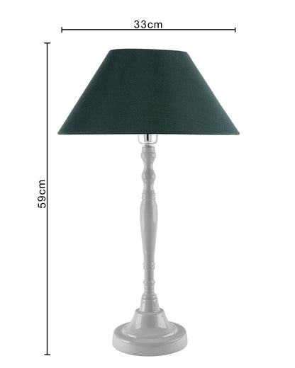 Glossy White Imperial Aluminium Table Lamp With Cone Shade, Bedside, Living Room Study Lamp, Bulb Included