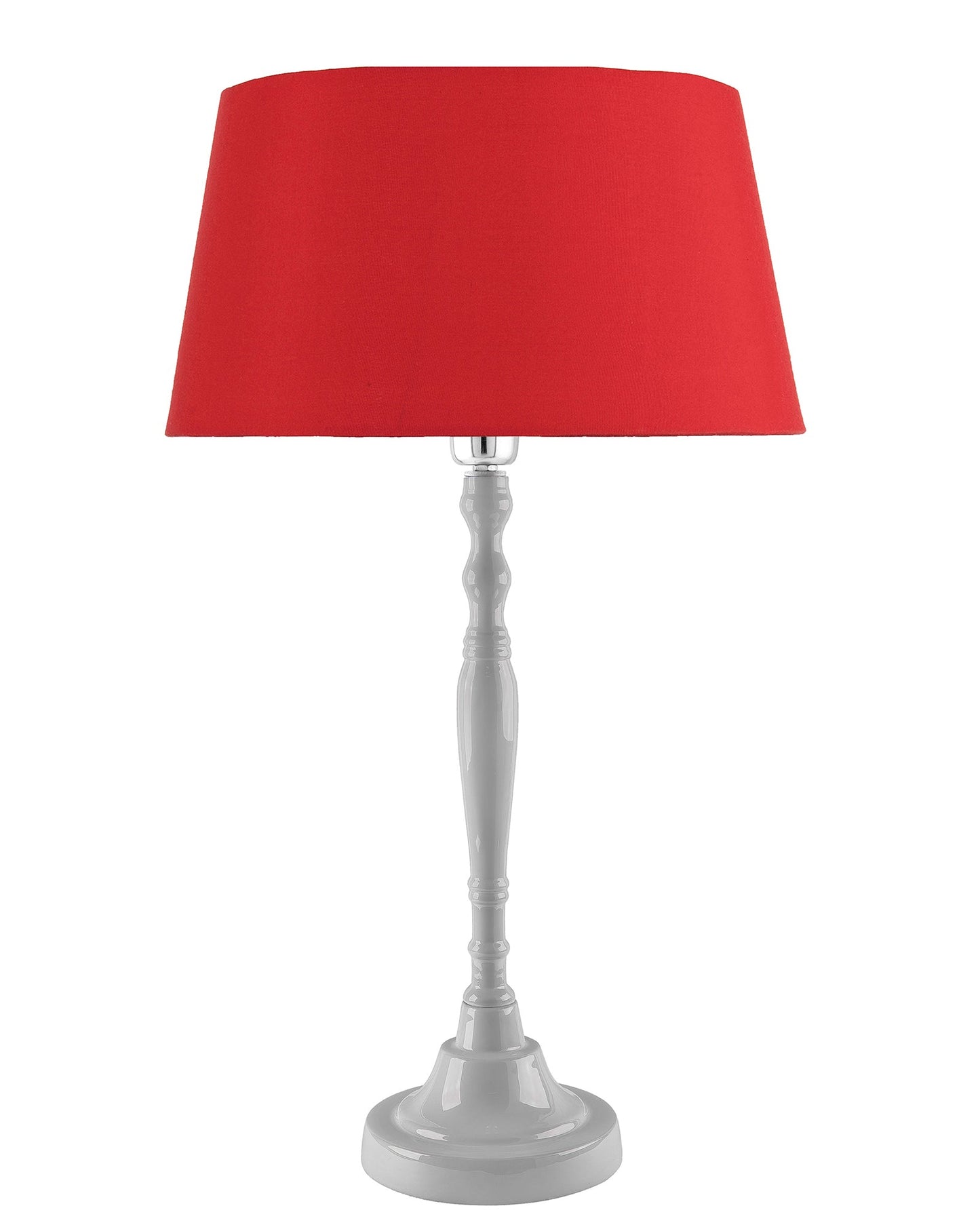 Glossy White Imperial Aluminium Table Lamp With Cone Shade, Bedside, Living Room Study Lamp, Bulb Included