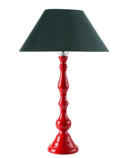 Glossy Red Teardrop Aluminium Table Lamp With Cone Shade, Bedside, Living Room Study Lamp, Bulb Included
