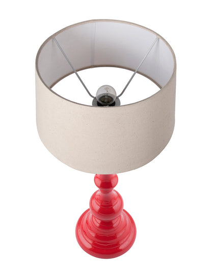Glossy Red Teardrop Aluminium Table Lamp With Cone Shade, Bedside, Living Room Study Lamp, Bulb Included