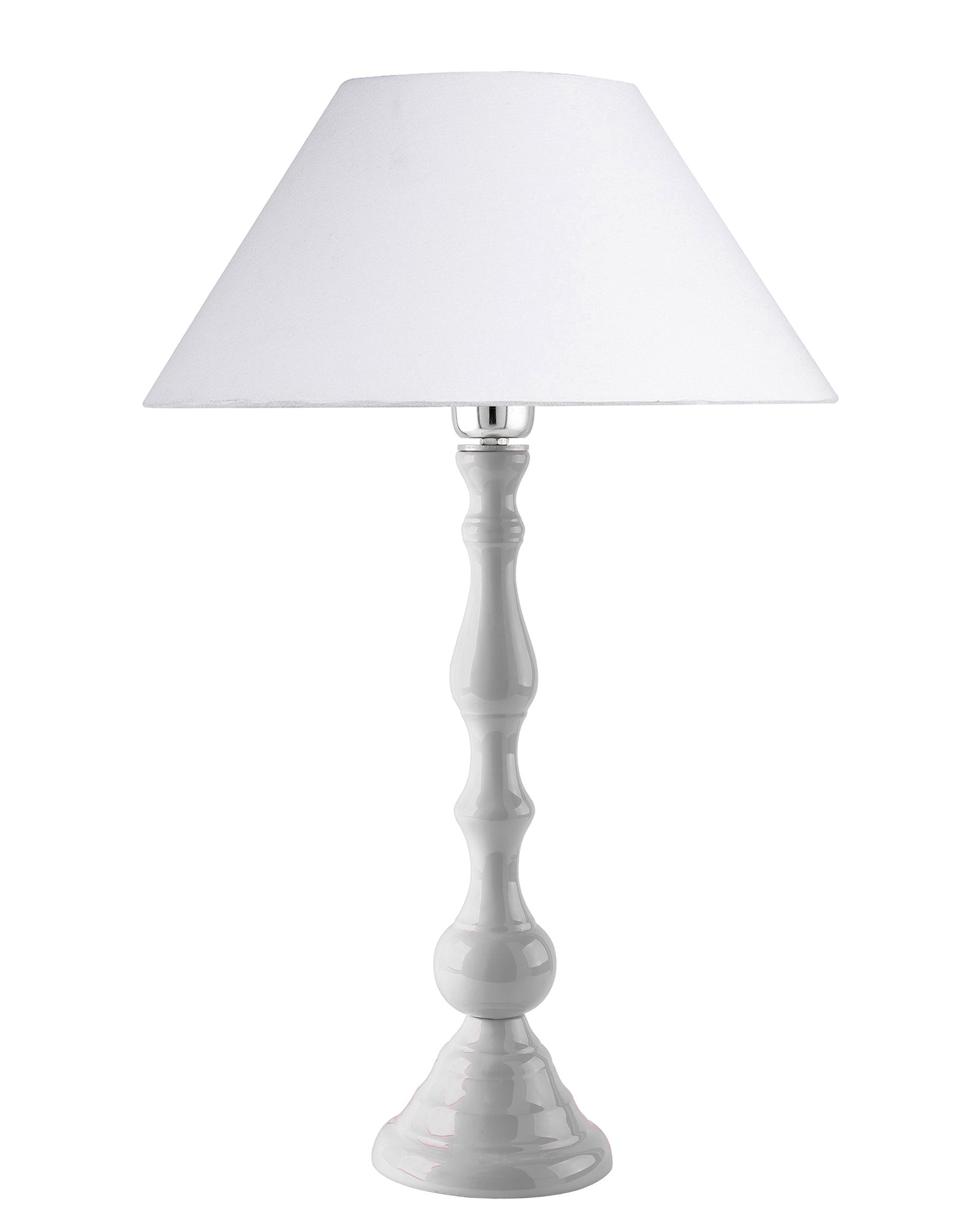 Glossy Black Teardrop Aluminium Table Lamp With Cone Shade, Bedside, Living Room Study Lamp, Bulb Included