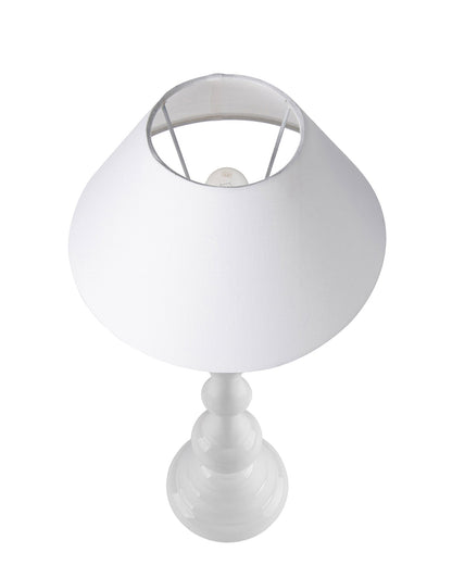 Glossy Black Teardrop Aluminium Table Lamp With Cone Shade, Bedside, Living Room Study Lamp, Bulb Included