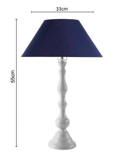 Glossy Black Teardrop Aluminium Table Lamp With Cone Shade, Bedside, Living Room Study Lamp, Bulb Included