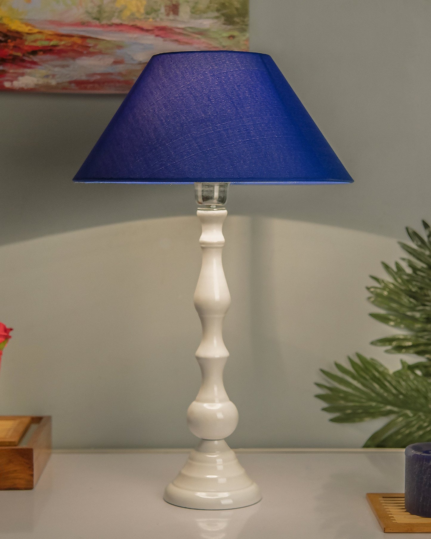 Glossy Black Teardrop Aluminium Table Lamp With Cone Shade, Bedside, Living Room Study Lamp, Bulb Included