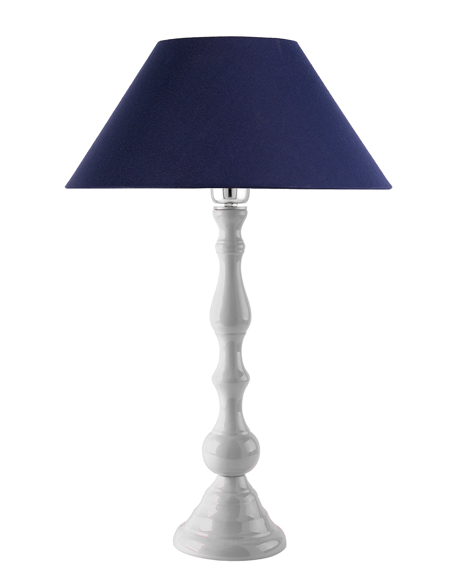 Glossy Black Teardrop Aluminium Table Lamp With Cone Shade, Bedside, Living Room Study Lamp, Bulb Included
