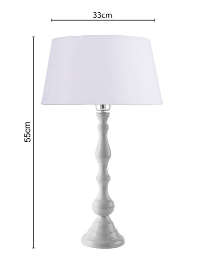 Glossy Black Teardrop Aluminium Table Lamp With Cone Shade, Bedside, Living Room Study Lamp, Bulb Included
