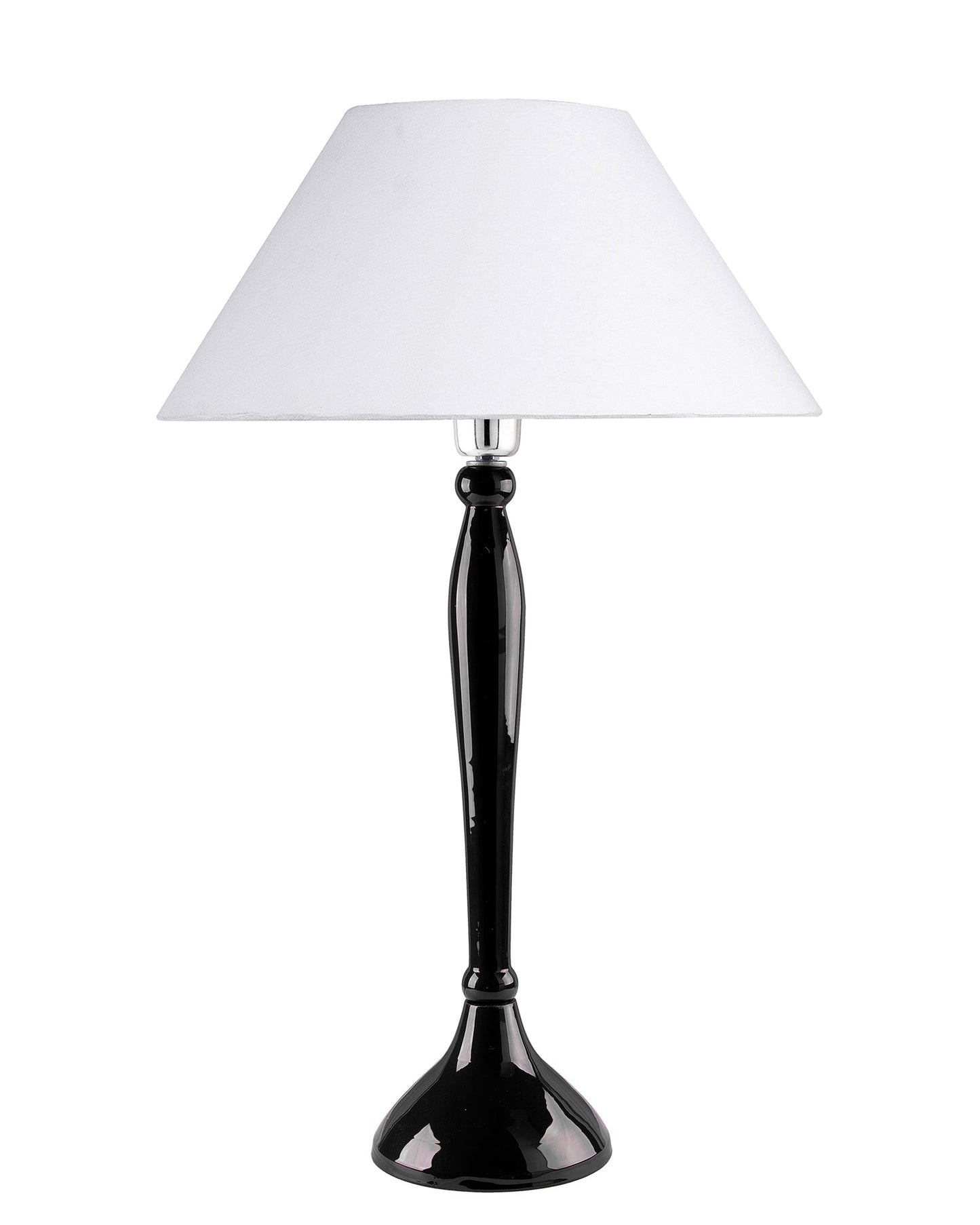 Glossy Red Royal Ovoid Aluminium Table Lamp With Cone Shade, Bedside, Living Room Study Lamp, Bulb Included