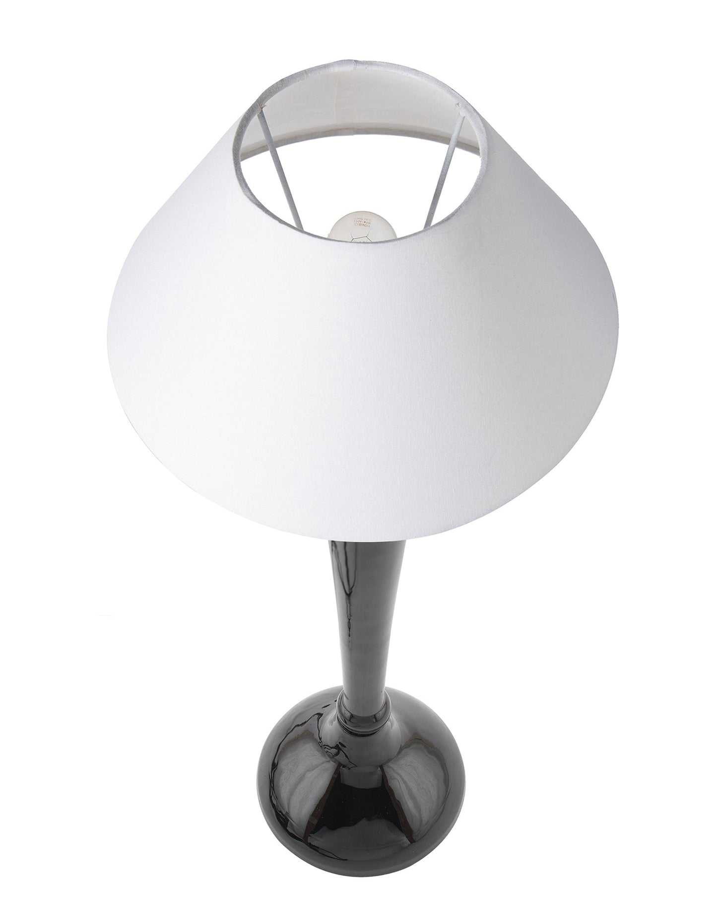 Glossy Red Royal Ovoid Aluminium Table Lamp With Cone Shade, Bedside, Living Room Study Lamp, Bulb Included