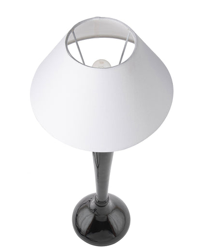 Glossy Red Royal Ovoid Aluminium Table Lamp With Cone Shade, Bedside, Living Room Study Lamp, Bulb Included