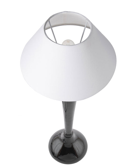 Glossy Red Royal Ovoid Aluminium Table Lamp With Cone Shade, Bedside, Living Room Study Lamp, Bulb Included