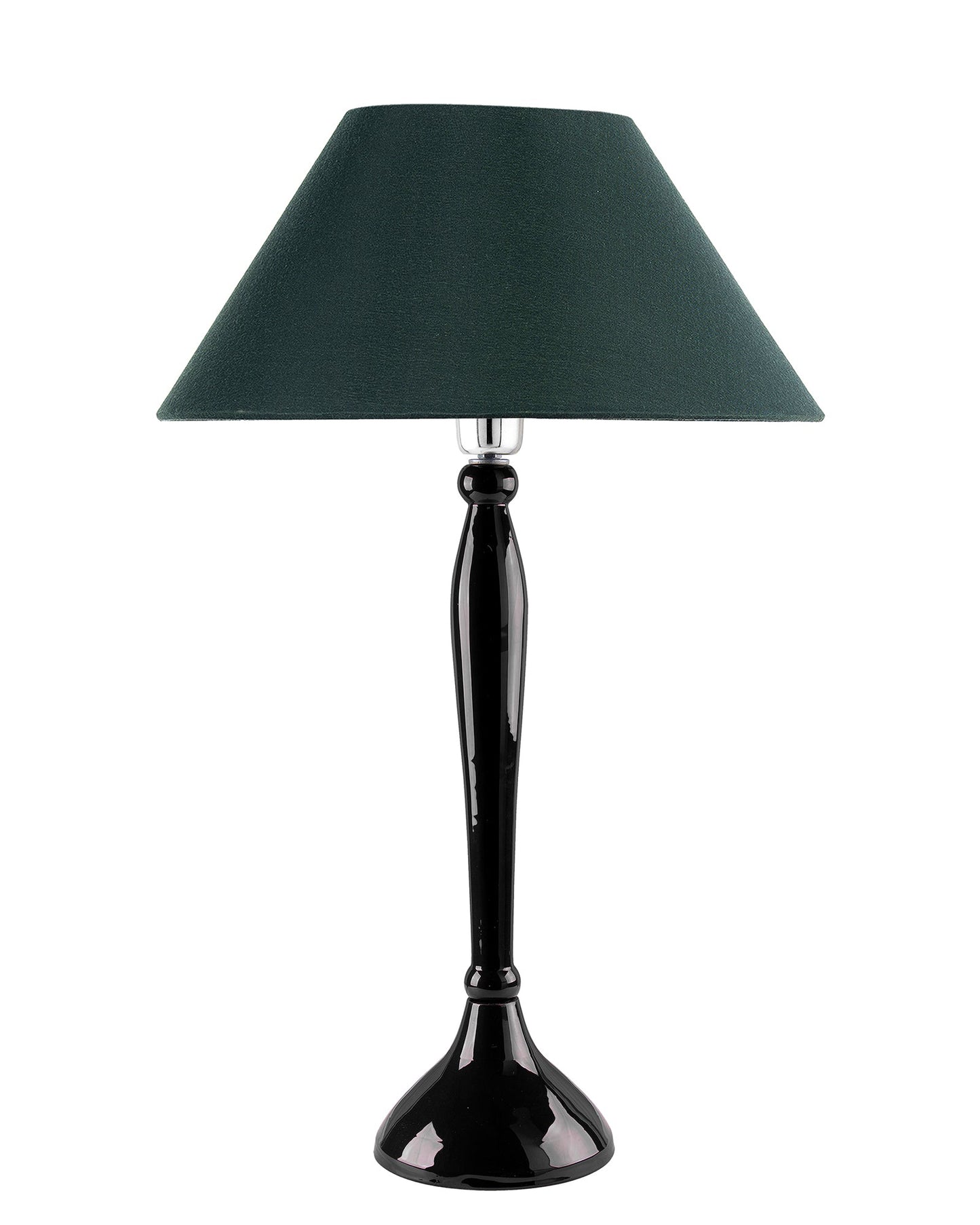Glossy Red Royal Ovoid Aluminium Table Lamp With Cone Shade, Bedside, Living Room Study Lamp, Bulb Included
