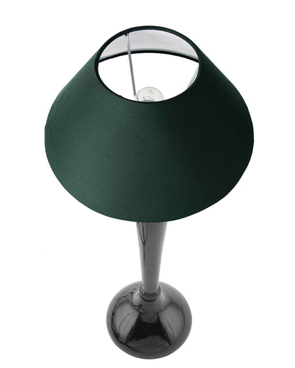 Glossy Red Royal Ovoid Aluminium Table Lamp With Cone Shade, Bedside, Living Room Study Lamp, Bulb Included