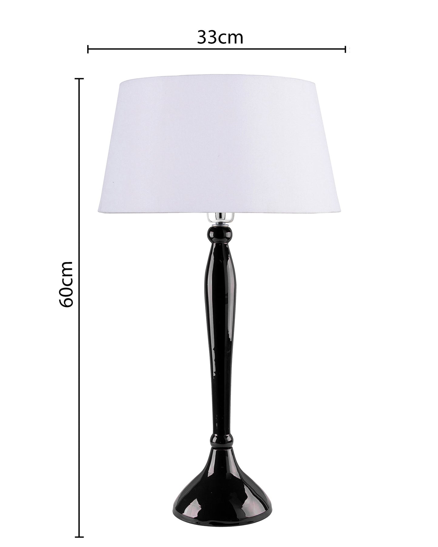 Glossy Red Royal Ovoid Aluminium Table Lamp With Cone Shade, Bedside, Living Room Study Lamp, Bulb Included